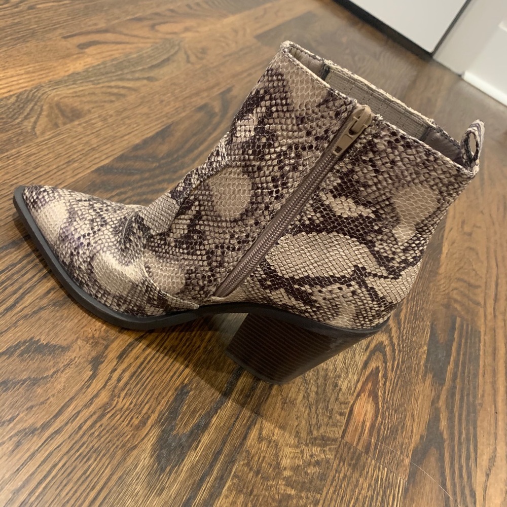 "Snakeskin" Ankle Boots